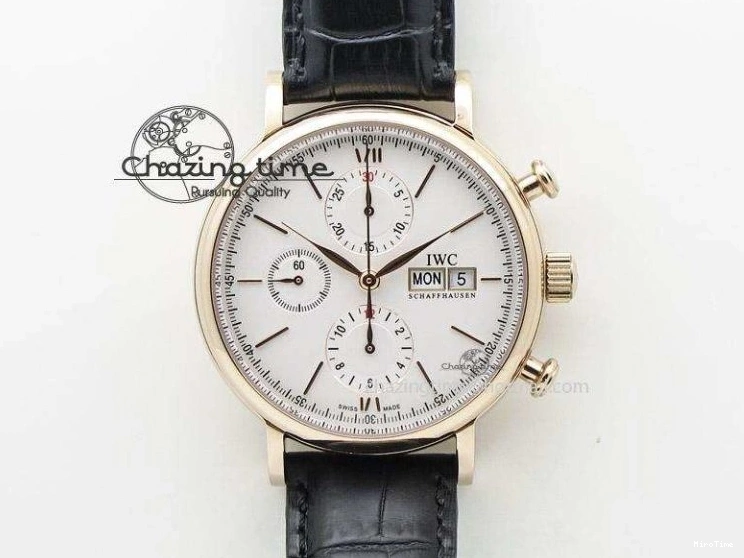 MIROTIME 0319 Bright Pilot Chrono SS AZF 1:1 Best Edition Green Dial on Brown Leather Strap A 7059